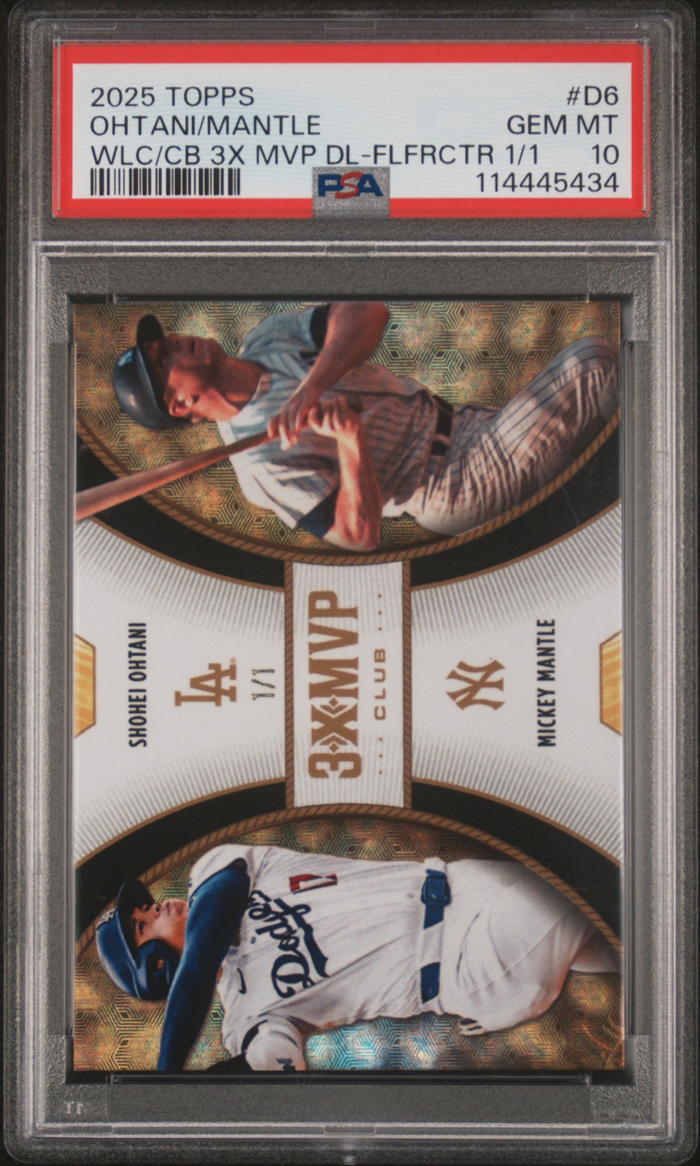 2025 Topps 3X MVP #D6 Shohei Ohtani & Mikey Mantle Dual 1/1 PSA 10 💎🔥